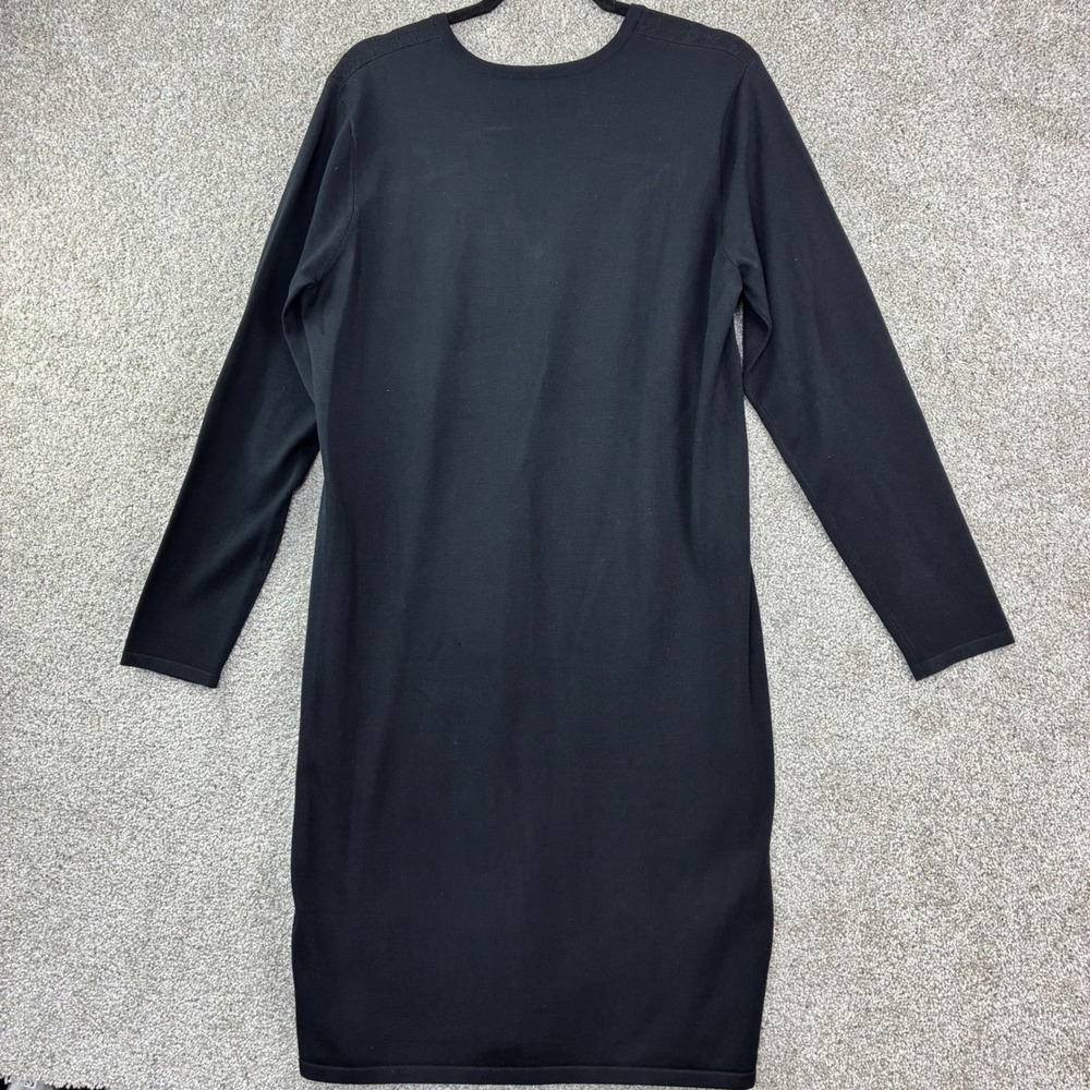 Doncaster Collection Black Silk Lace Inset Sheath Dress Size L Gothic Romantic - Picture 9 of 10